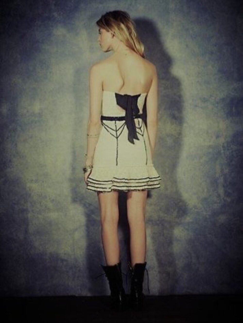 NWT Free People Cream Black Lace Sequin Mini Dress | Whimsigoth Luxe Coquette 8 - Picture 12 of 16
